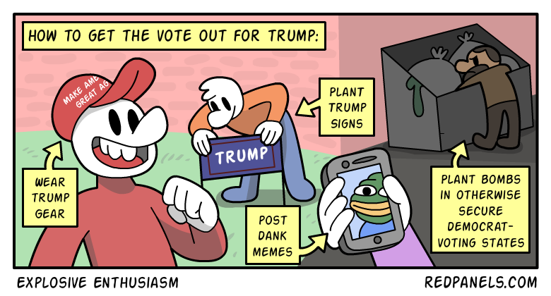 A comic about terrorism increasing Donald Trump