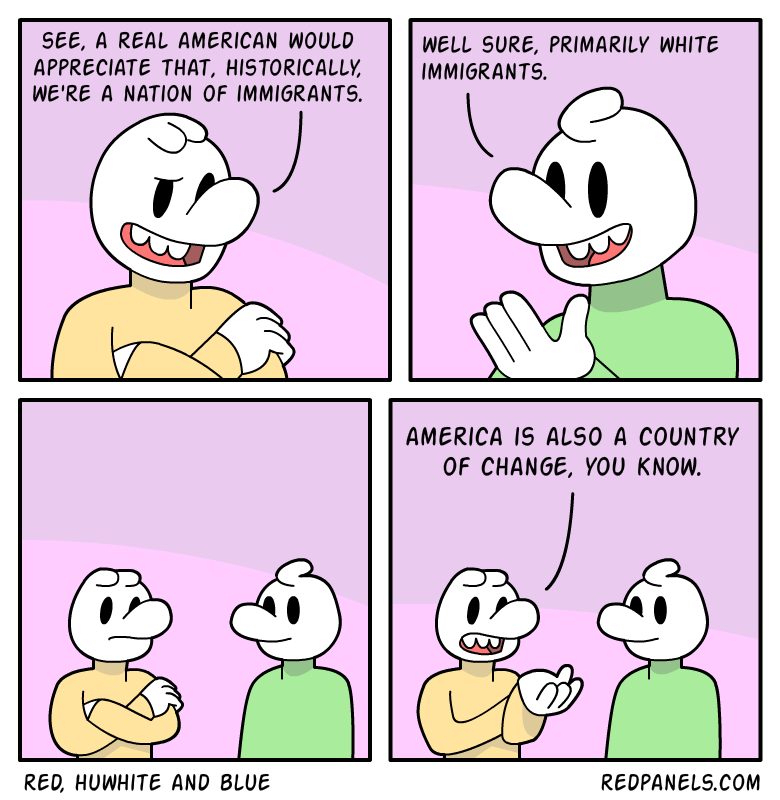 A comic about America being a nation of immigrants.