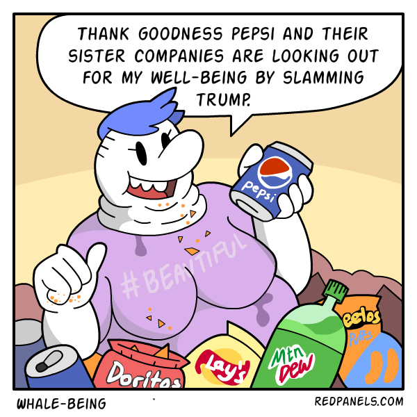 A comic about the Pepsi boycott by Trump supporters.